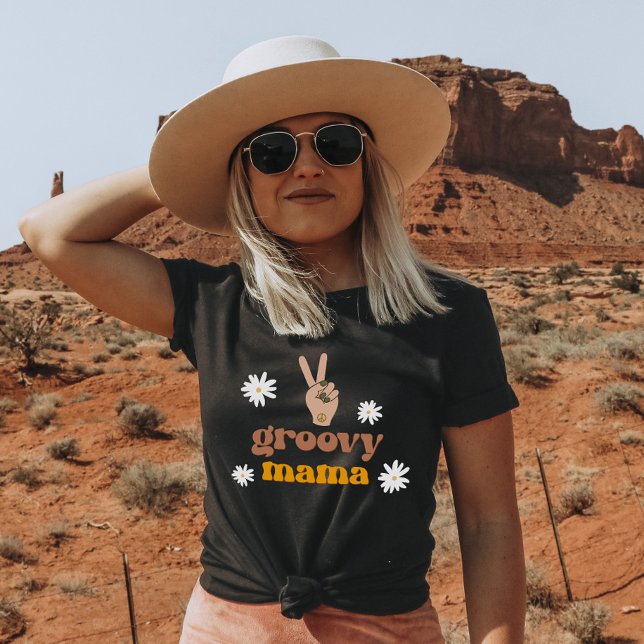 STEVIE Retro 70's Peace Daisy Groovy Mama T Shirt (Von Creator hochgeladen)