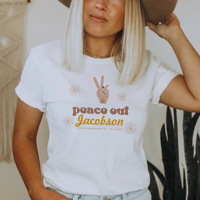 STEVIE Retro Peace Out Bridge Junggeselinnen-Absch T-Shirt (Von Creator hochgeladen)