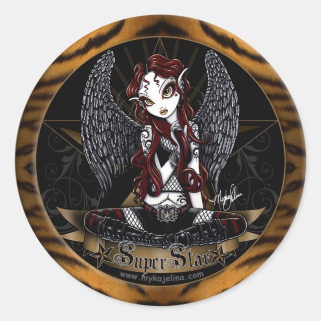 Stevie Super Star Angel Animal Print Sticker (Vorderseite)