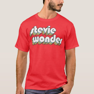 Stevie Wonder Retro Rainbow Typografie verblasster T-Shirt