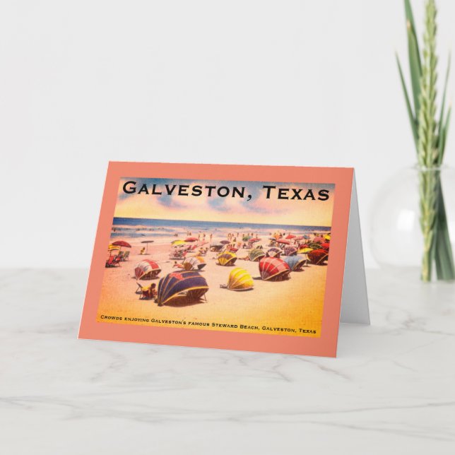 Steward Beach, Galveston, Texas Feiertagskarte (Vorderseite)