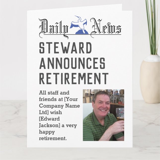 Steward Retirement Card zum Personalisieren Karte (Vorderseite)