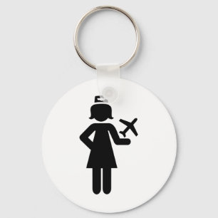 Stewardess-Flugzeug Schlüsselanhänger