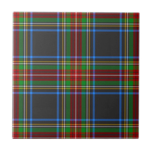 Stewart Black Clan Jagd Tartan Kariert Fliese (Vorderseite)