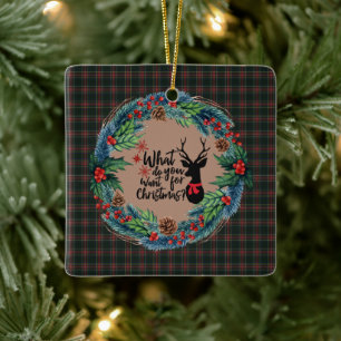 Stewart Black Modern Original Scottish Tartan Keramikornament