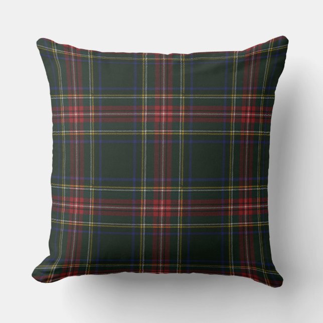 Stewart Black Modern Original Scottish Tartan Kissen (Vorderseite)
