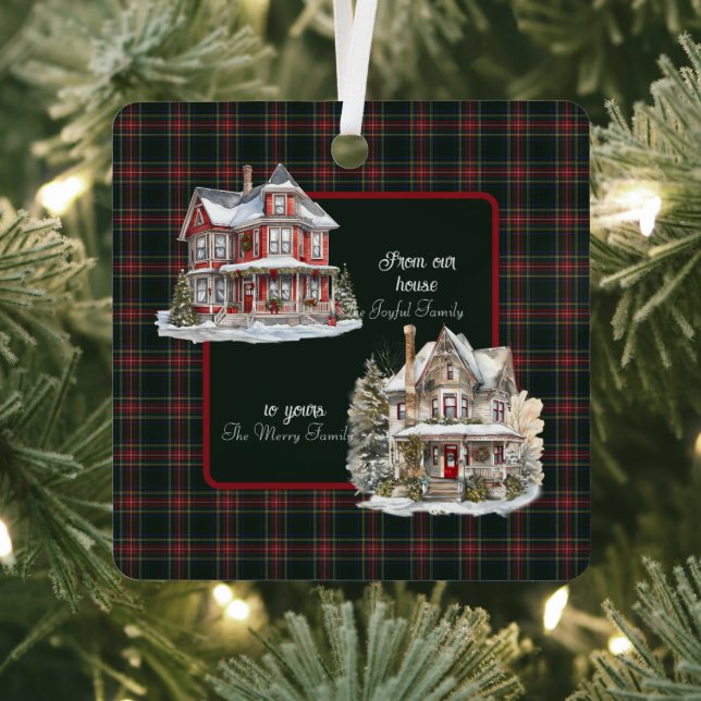 Stewart Black Scottish Tartan Christmas Ornament Aus Metall (InSitu)