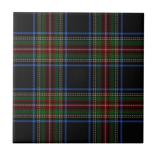 Stewart Black Tartan Fliese (Vorderseite)