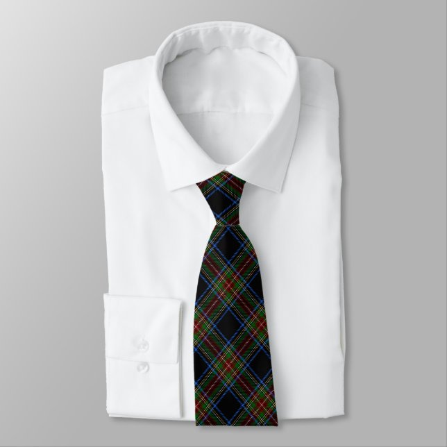 Stewart Black Tartan Krawatte (Gebunden)
