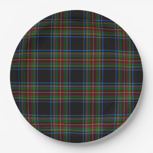 Stewart Black Tartan Pappteller