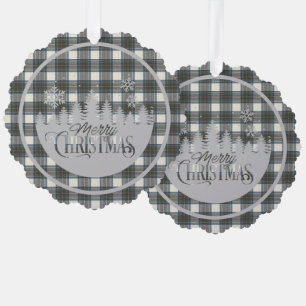 Stewart Blue Dress Scottish Tartan Christmas Ornament Karte