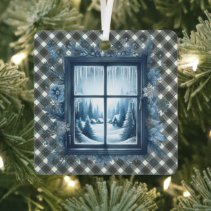 Stewart Blue Kleid schottischer Clan Tartan Weihna Ornament Aus Metall