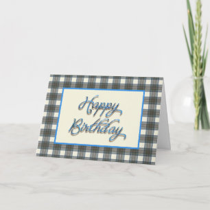Stewart Blue Tartan Birthday Card Karte