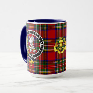 Stewart Clan Abzeichen & Tartan Tasse