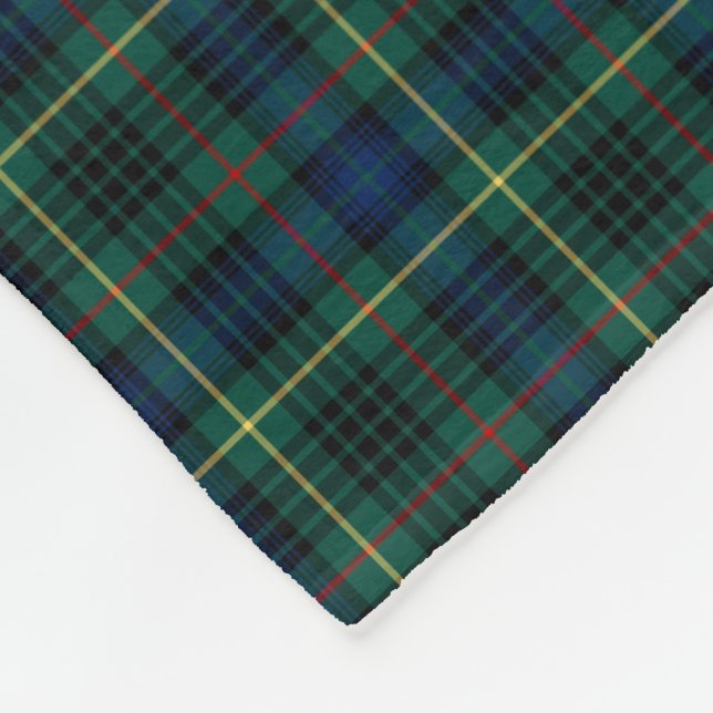 Stewart Clan Dark Green und Blue Hunting Tartan Fleecedecke (Ecke)