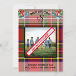 Stewart Clan Tartan Castle Xmas in Schottland Feiertagskarte