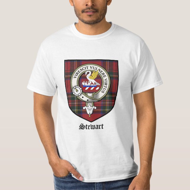 Stewart-Clan-Wappen-AbzeichenTartan T-Shirt (Vorderseite)