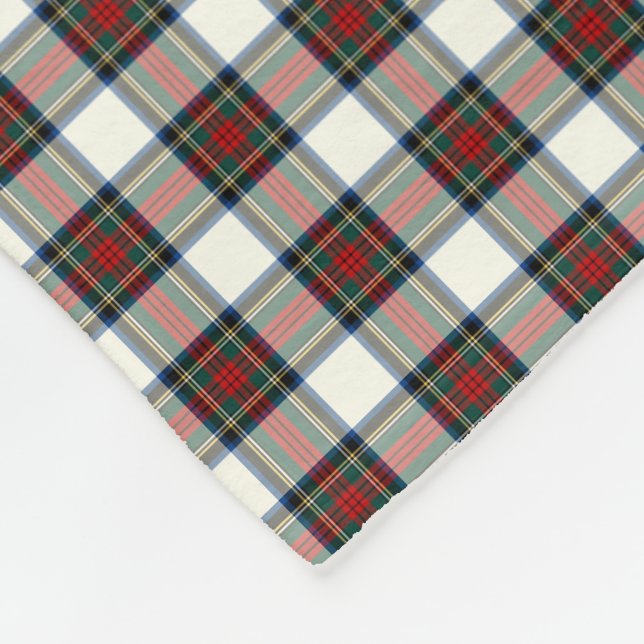 Stewart Clan White und Red Formal Dress Tartan Fleecedecke (Ecke)