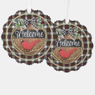 Stewart Dress Modern Scottish Tartan Christmas Ornament Karte