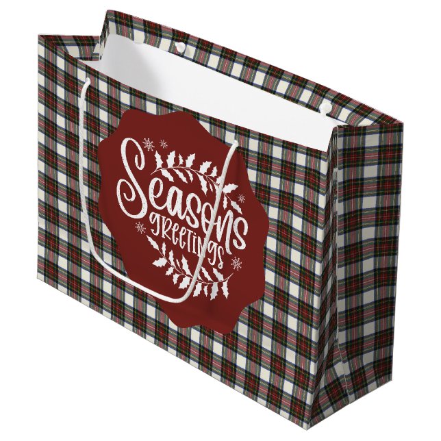 Stewart Dress Modern Scottish Tartan Large Gift  Große Geschenktüte (Vorderseite Schrägansicht)