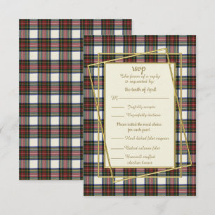 Stewart Dress Modern Tartan Response Card RSVP Karte
