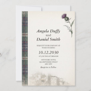 Stewart Hunting Tartan Distel Einladung