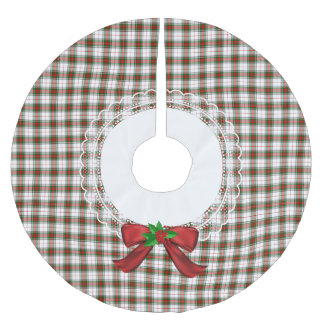 Stewart King George Festive Kariert Tree Skirt Polyester Weihnachtsbaumdecke