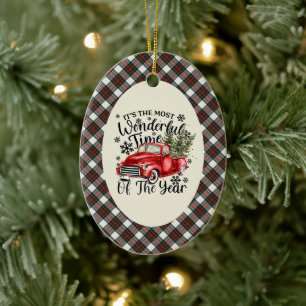 Stewart Kleid Tartan Wundervollste Zeit Weihnacht Keramik Ornament