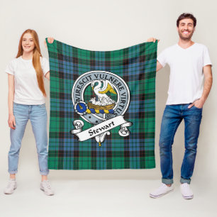 Stewart Old Ancient Clan Abzeichen Tartan Kariert Fleecedecke
