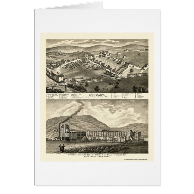 Stewart, panoramische Karte OH- - 1873 (Vorne)