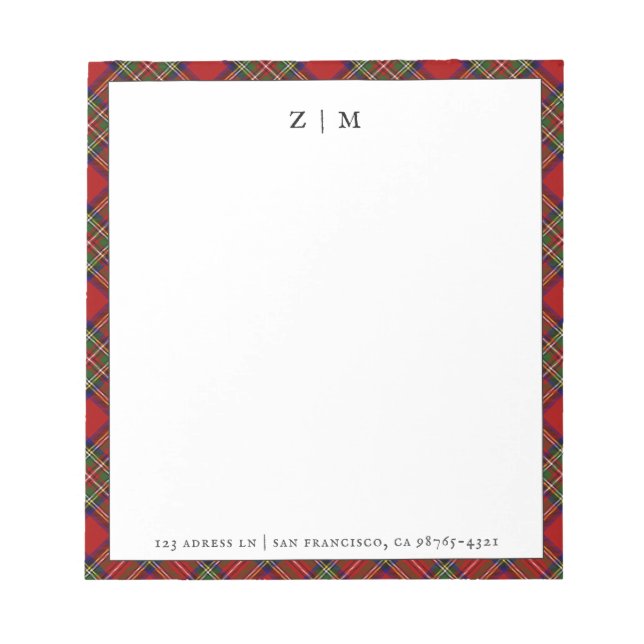 Stewart Royal Clan Tartan Kariert Pattern Notizblock (Vorderseite)