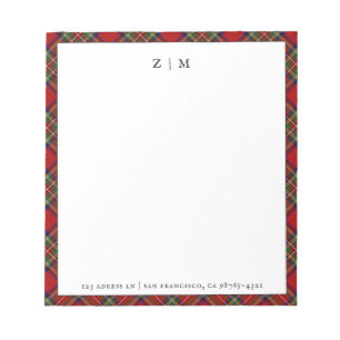 Stewart Royal Clan Tartan Kariertes Muster Notizblock