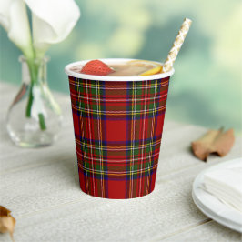Stewart Royal Scottish Clan Tartan Paper Cups Pappbecher