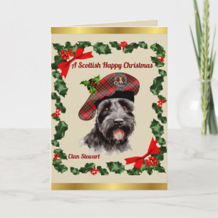 Stewart Scottie Dog Personalisiert Xmas Card Karte