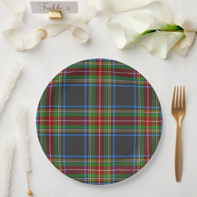 Stewart Stuart Black Clan Tartan Kariert Pappteller (Hochzeit)