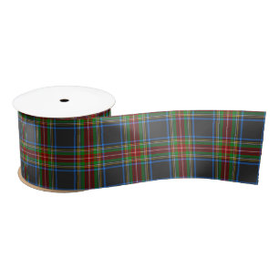 Stewart Stuart Black Clan Tartan Kariert Satinband