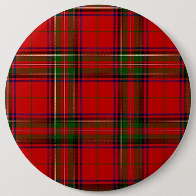 Stewart / Stuart tartan rot kariert Button (Vorderseite)