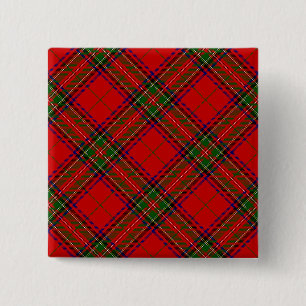 Stewart / Stuart tartan rot kariert Button