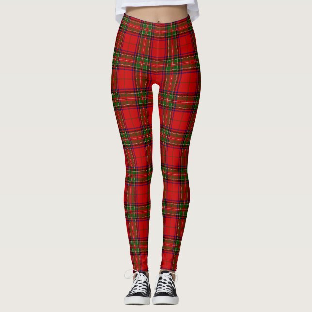 Stewart / Stuart tartan rot kariert Leggings (Vorderseite)