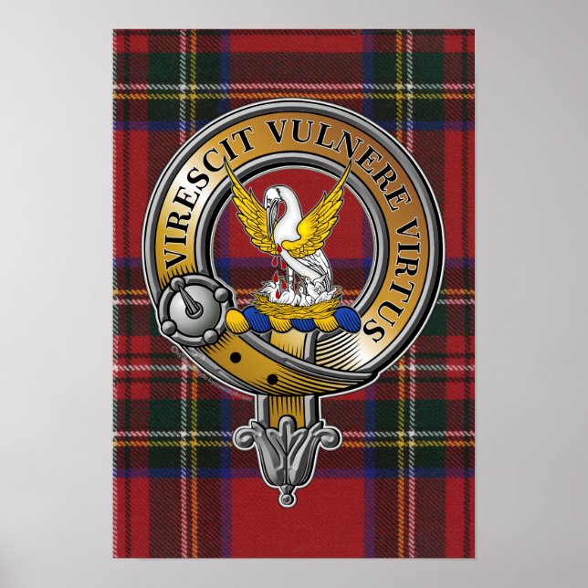 Stewart Tartan & Abzeichen Poster (Vorne)