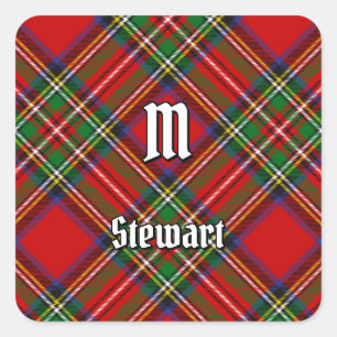 Stewart Tartan Quadratischer Aufkleber