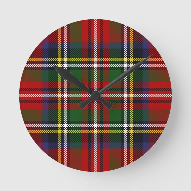 Stewart Tartan Runde Wanduhr (Vorderseite)