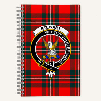 Stewart-Tartan und Clan-Abzeichen Spiralblock Notizbuch