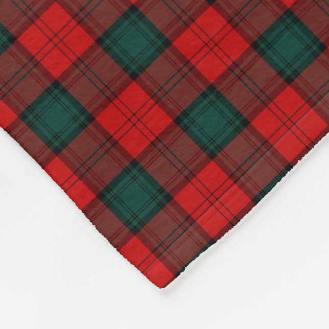 Stewart von Atholl Red and Forest Green Clan Tarta Fleecedecke (Ecke)