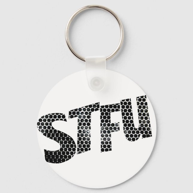 STFU key ring ( Black & White ) Schlüsselanhänger (Vorderseite)