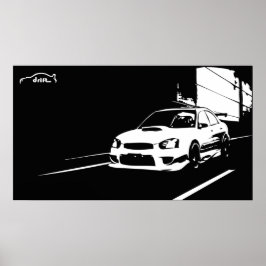 STI WRX Rolling Shot mit Drift Logo Poster