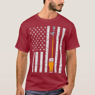 Stich Beer US Flag Fun Entwurf Vatertag Entwurf T-Shirt