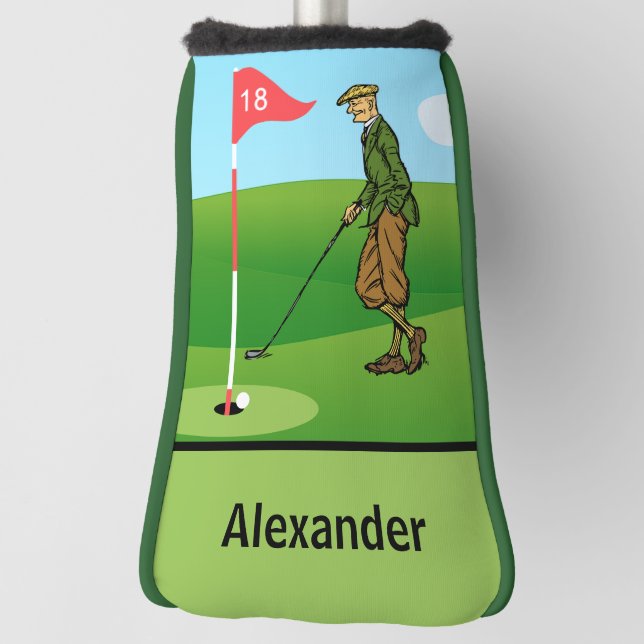 Stich bei Male Golfer am 18. Loch Golf Headcover (Rotieren 90)