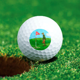 Stich bei Male Golfer am 18. Loch Golfball