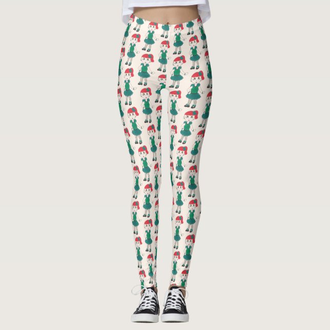 Stich Dance Girl Erwägung Aquamarin Kostümtapdance Leggings (Vorderseite)